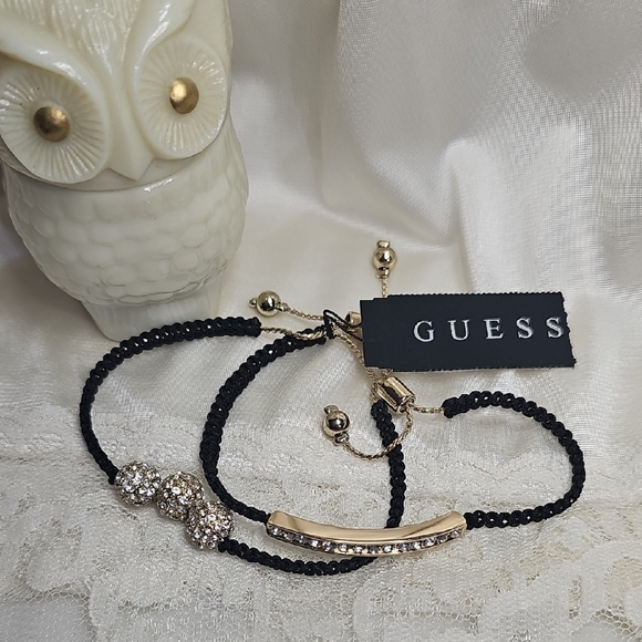 Guess Jewelry - GUESS Black and Gold Women's Bracelet Set Of 2